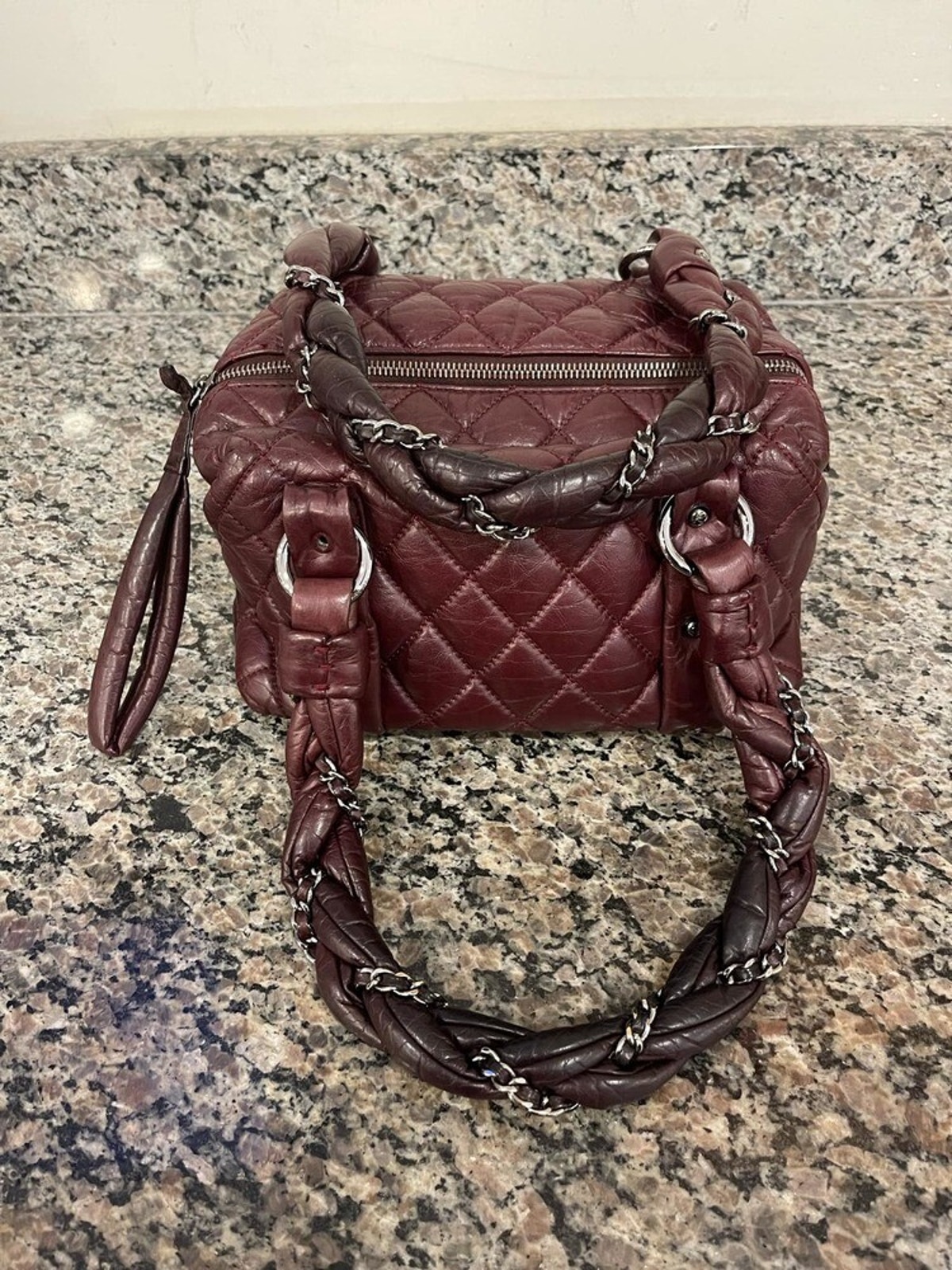Chanel Distressed Lambskin Small Lady Braid Tote Brown Spb-Jb 336541